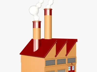 Small Industrial Factory Model 3D model