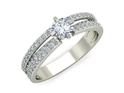 Women Wedding Engagement Two Band Ring 3D print model buy