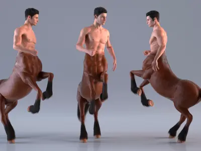  Male Centaur Action Pose Fur 