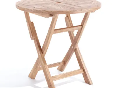 Round table with chairs 3D model