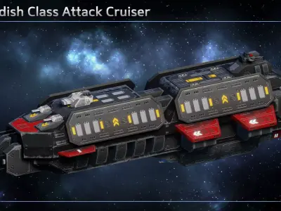Spaceship Cavendish Pirate Attack Cruiser Low-poly 3D model