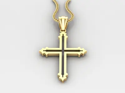 High Cross Pendant Light Gold 18K 4CP028 3D print model
