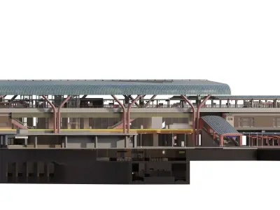 MULTILEVEL METRO STATION 3D model