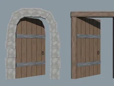 door and window pack Free low-poly 3D model