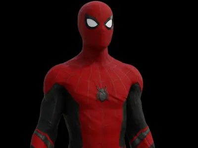 Spider-man Far from home 3D Model Rigged and 3D print Low-poly 3D model
