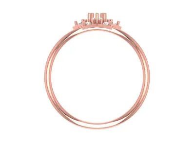 Solitaire Women Light Weight Star Band Ring 3D print model