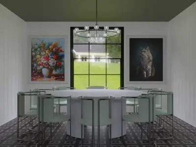 10 Sitter Dining Set 1 3D model