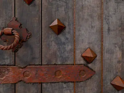 Old Wooden Door Low-poly 3D model