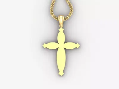 Light Gold 18K Cross Pendant 1CP074 3D print model
