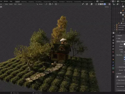 Tiny house in the wood Free 3D model