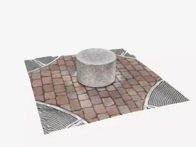 Round Seating Stone - A 3D model