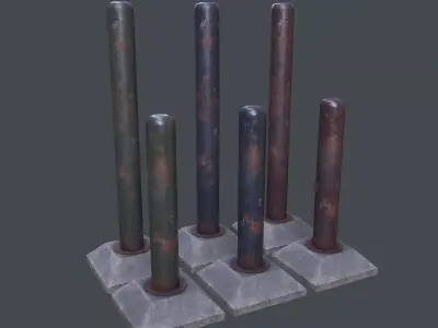 Post Barrier 3D Model Pack