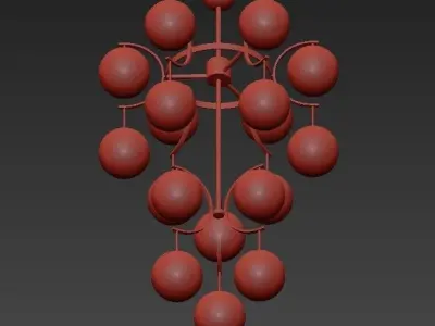 Murano Glass Globe Chandelier 3D model