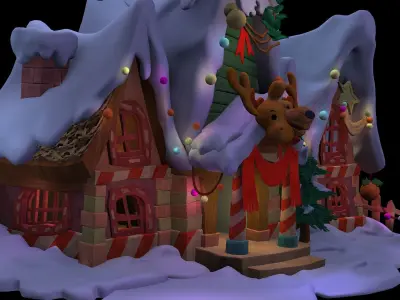 Ice and snow hut for Christmas and New Year 3D model