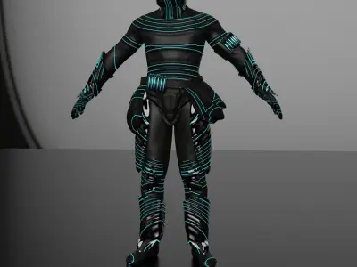 Soldier Space Suit Low-poly 3D model