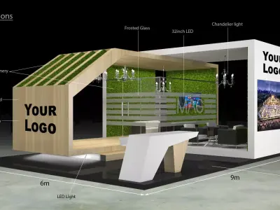 Exhibition Stand - 9m x 6m  3D model