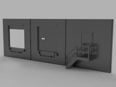 Diorama scale 1-43  Dock Logistics Warehouse Miniature 3D print model