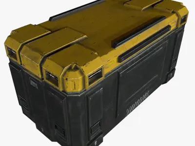 3D Sci Fi Industrial Crate Game Ready PBR Textures Low-poly 3D model