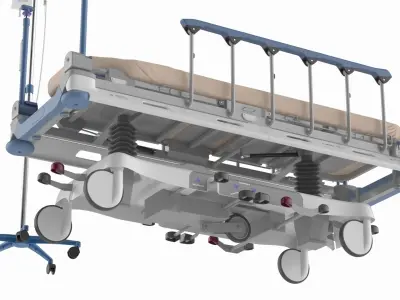  Emergency Stretcher Trolley with Infusion Stand 