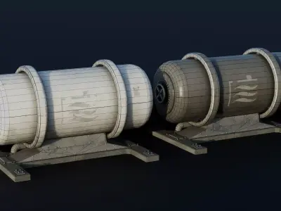 Industrial Tank - Industrial Machine - Type B Low-poly 3D model