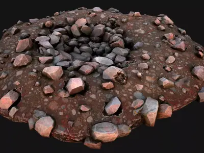 Gold Ore Deposits Environments for Mine Low-poly 3D model