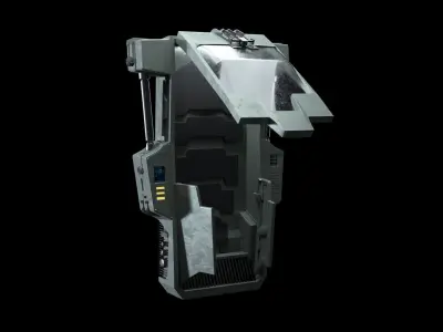 Sci-fi Cryostasis Capsule from HALO Cyberpunk Low-poly 3D model