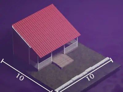 Village House  2- Unity - Unreal Engine  Low-poly 3D model