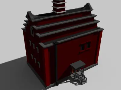 Voxel House 01 Free low-poly 3D model