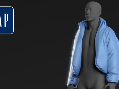 KANYE WEST YEEZY x GAP ROUND JACKET BLUE  3D model