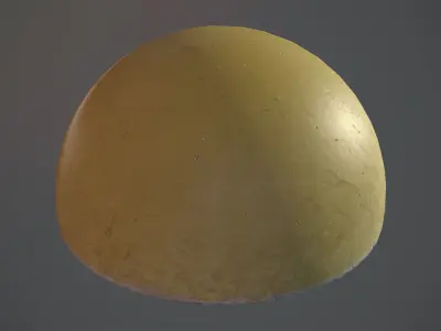 Concrete Hemisphere Barrier Painted Yellow pack 1 v1 Low-poly 3D model