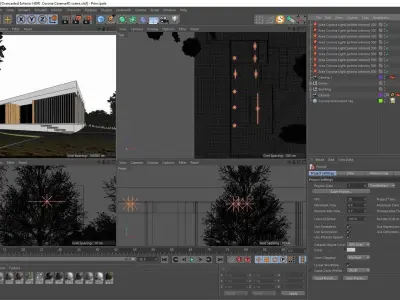 Overcasted Exterior HDRI  Corona Cinema4D scene 3D model