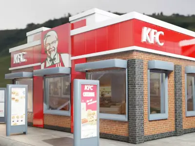 kfc restaurant Low-poly 3D model