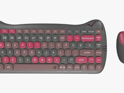 Wireless Keyboard Mouse Set Ultimate Dark Gray Version 3D model