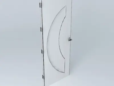 Letter "C", 3D door, very detail with glass, lock and hinger. Free 3D model
