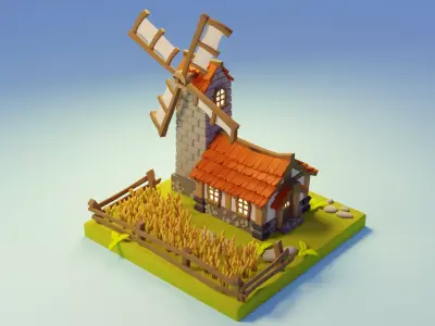 Farm house Low-poly 3D model get