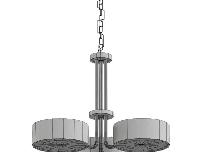 HOLLYWOOD light chandelier in brass 3D model