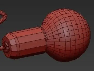 Black s lamp with two balls 3D model