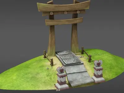 Japanese Gate 3D model