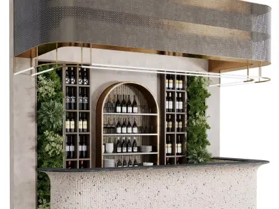 Reception Desk for Restaurant and Caffe with bar wine 10 3D model