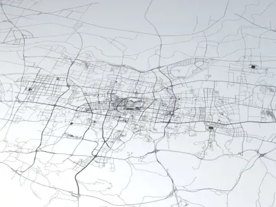Jinan Road Network and Streets 3D model