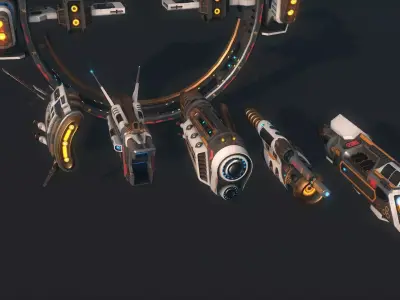 Spacecraft Engine Pack Low-poly 3D model