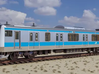 Rigged Train Japan Keihin-Tohoku E233 Series 3D model