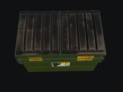 Dumpster garbage can Low-poly 3D model