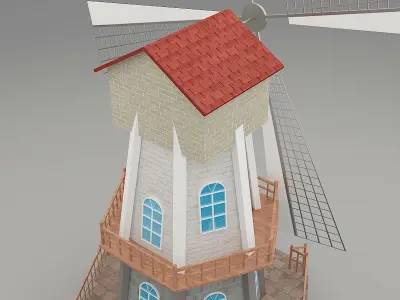 Windmill Low-poly 3D model