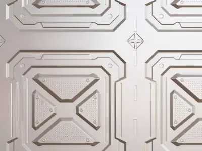 Silver Sci-fi Metal Plate PBR Seamless Texture