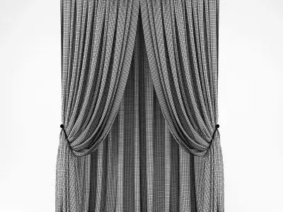 Curtains514 curtain with drapes Low-poly 3D model