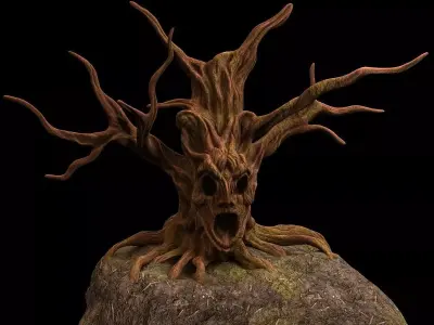 tree fantasy druid 3D model