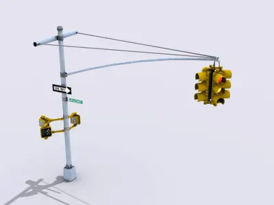 Traffic Lights Low-poly 3D model