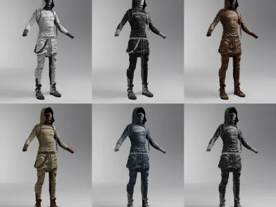 Clothes outfit 3D model Low-poly 3D model