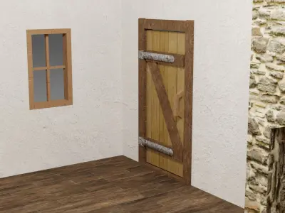 Medieval house Free low-poly 3D model